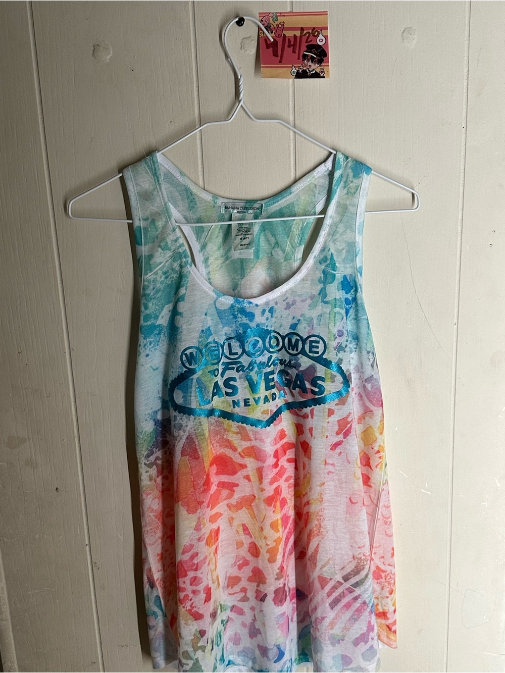 Las Vegas Watercolor Graphic Tank Top - Multicolor